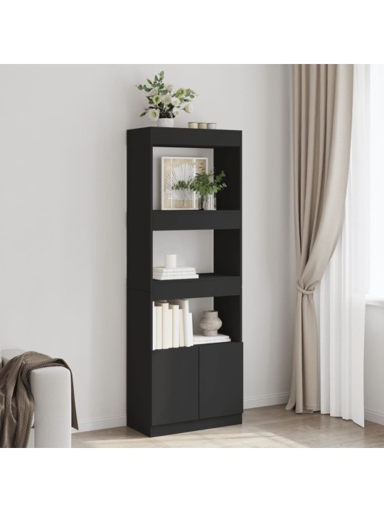 Skříň highboard černá 63 x 33 x 180 cm kompozitní dřevo