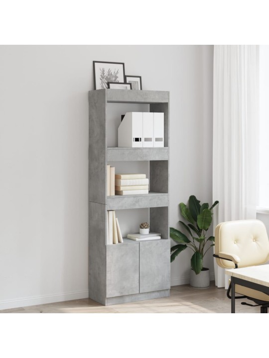 Skříň highboard betonově šedá 63 x 33 x 180 cm kompozitní dřevo