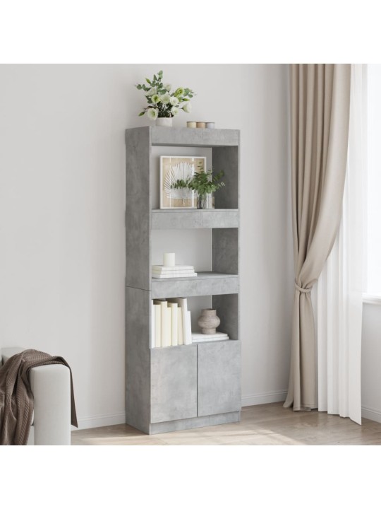 Skříň highboard betonově šedá 63 x 33 x 180 cm kompozitní dřevo