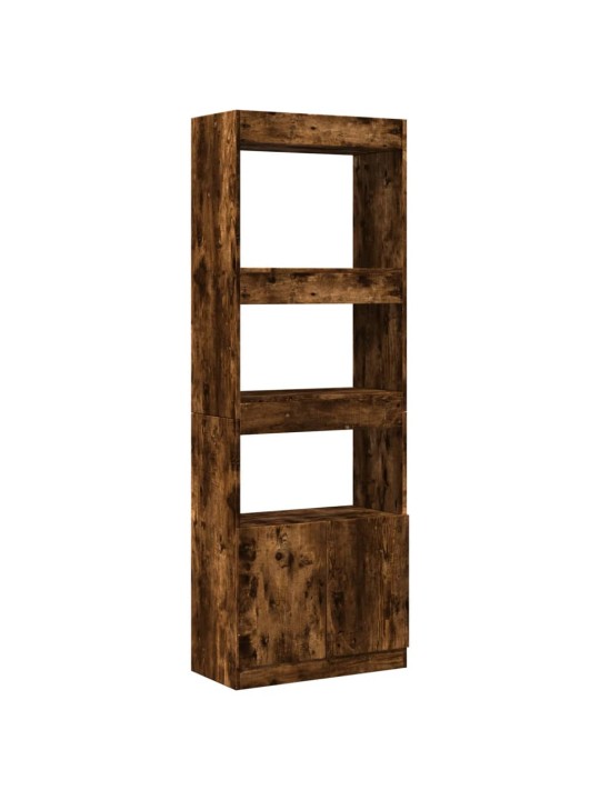 Skříň highboard kouřový dub 63 x 33 x 180 cm kompozitní dřevo