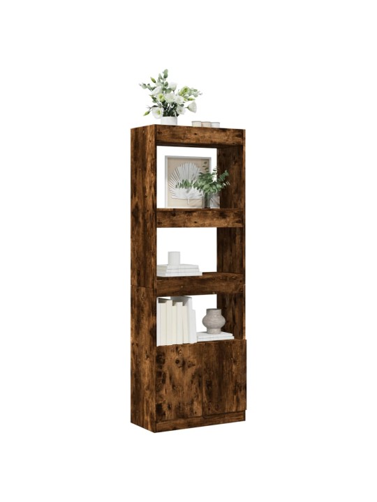 Skříň highboard kouřový dub 63 x 33 x 180 cm kompozitní dřevo