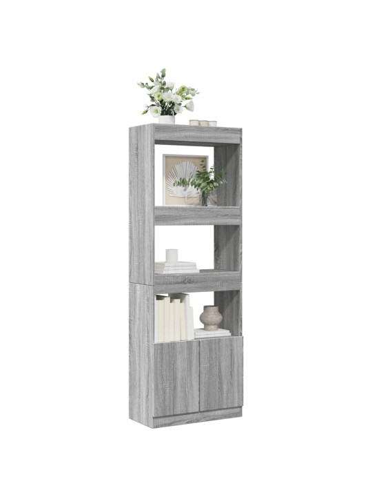 Skříň highboard šedá sonoma 63 x 33 x 180 cm kompozitní dřevo