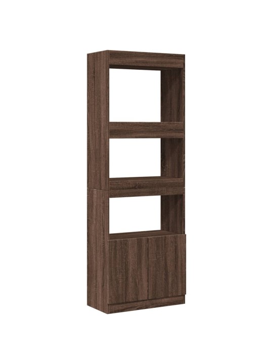 Skříň highboard hnědý dub 63 x 33 x 180 cm kompozitní dřevo