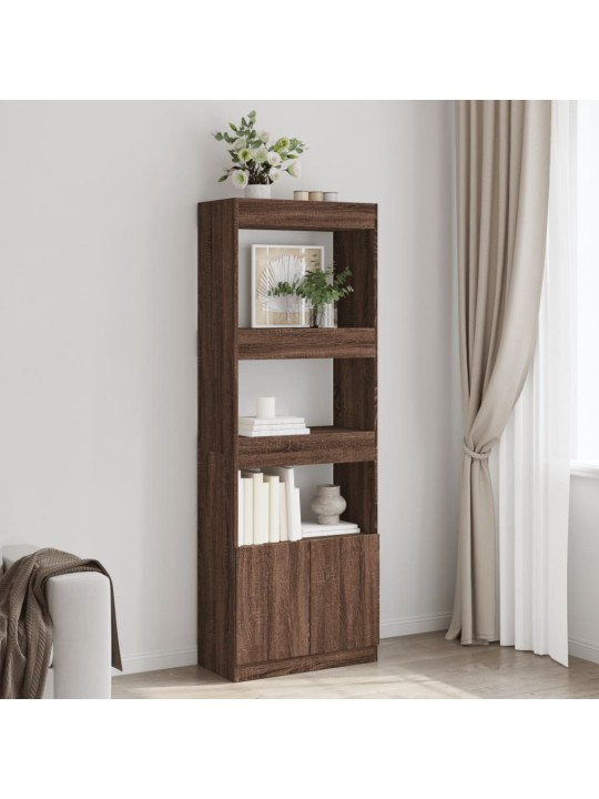 Skříň highboard hnědý dub 63 x 33 x 180 cm kompozitní dřevo