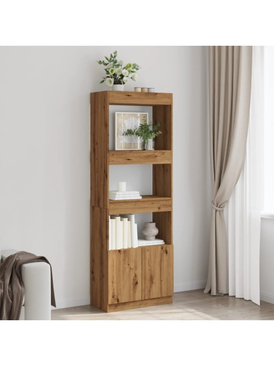 Skříň highboard dub artisan 63 x 33 x 180 cm kompozitní dřevo