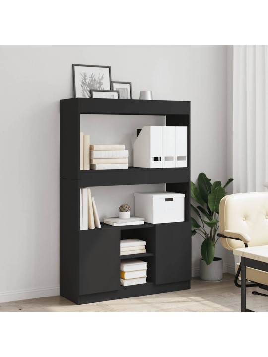 Skříň highboard černá 92 x 33 x 140 cm kompozitní dřevo