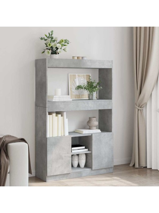 Skříň highboard betonově šedá 92 x 33 x 140 cm kompozitní dřevo