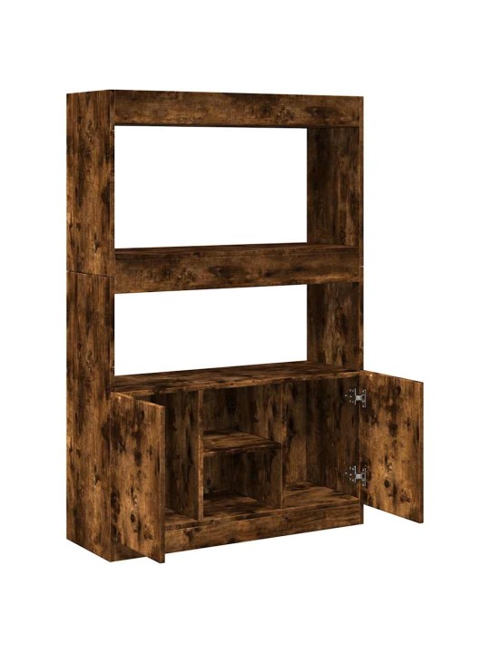 Skříň highboard kouřový dub 92 x 33 x 140 cm kompozitní dřevo