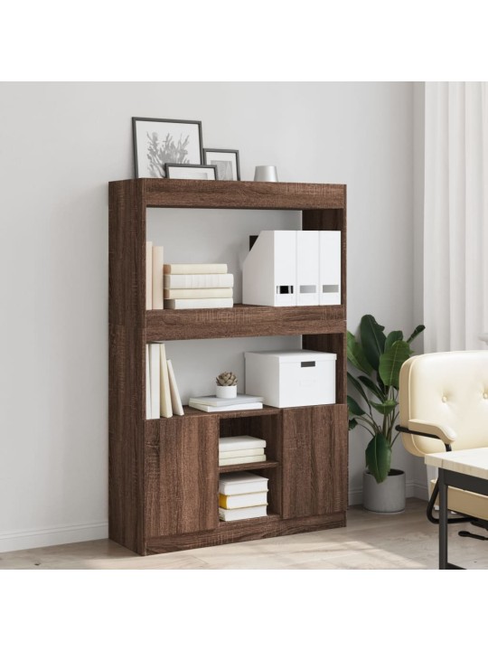 Skříň highboard hnědý dub 92 x 33 x 140 cm kompozitní dřevo