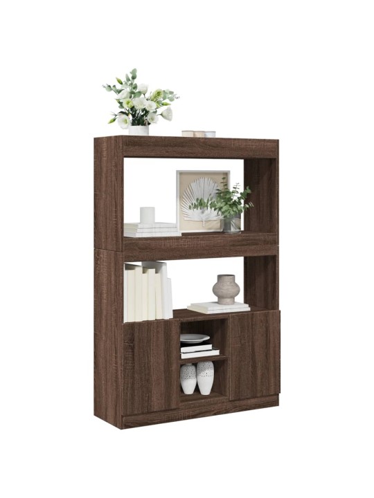 Skříň highboard hnědý dub 92 x 33 x 140 cm kompozitní dřevo