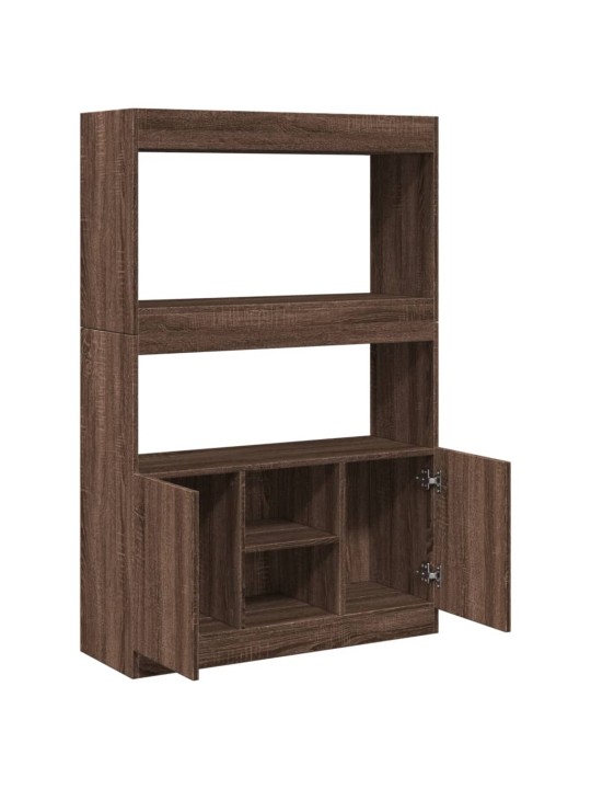 Skříň highboard hnědý dub 92 x 33 x 140 cm kompozitní dřevo