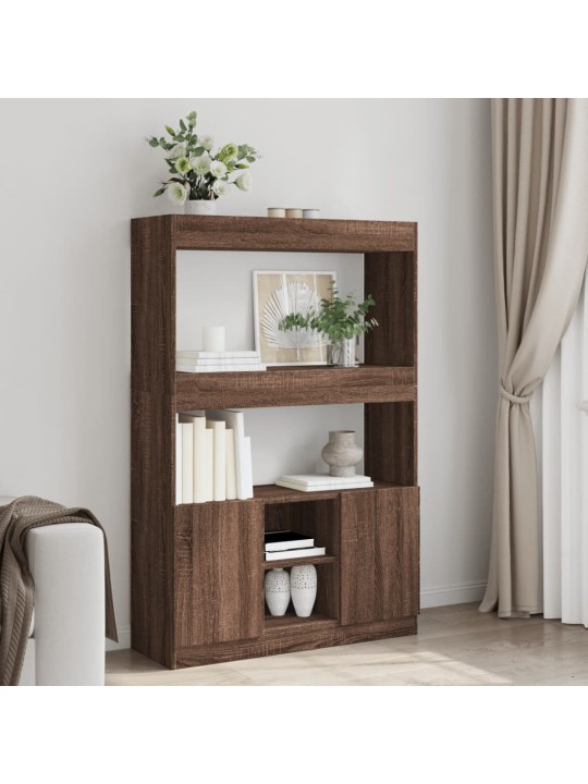 Skříň highboard hnědý dub 92 x 33 x 140 cm kompozitní dřevo