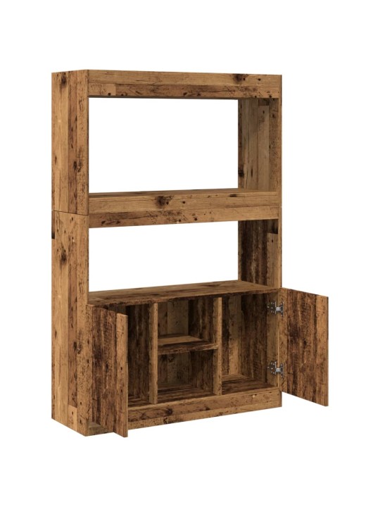 Skříň highboard old wood 92 x 33 x 140 cm kompozitní dřevo