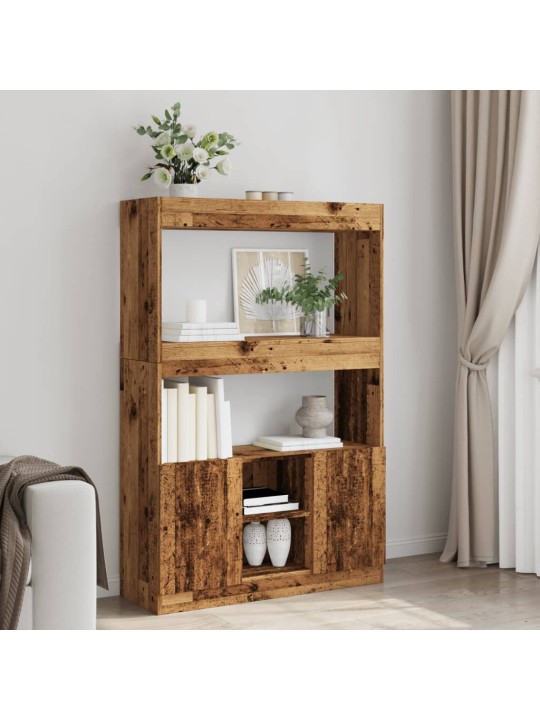 Skříň highboard old wood 92 x 33 x 140 cm kompozitní dřevo