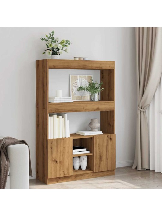 Skříň highboard dub artisan 92 x 33 x 140 cm kompozitní dřevo