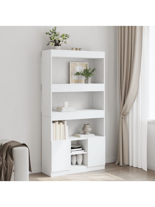 Skříň highboard bílá 92 x 33 x 180 cm kompozitní dřevo