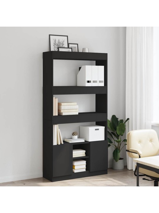 Skříň highboard černá 92 x 33 x 180 cm kompozitní dřevo