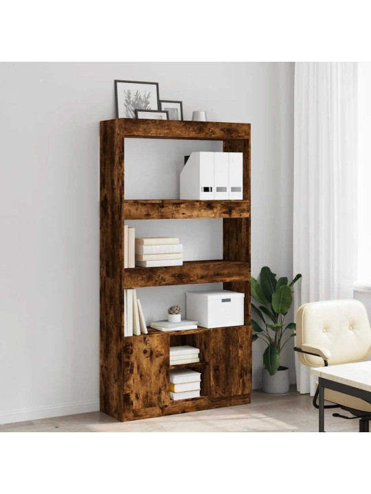 Skříň highboard kouřový dub 92 x 33 x 180 cm kompozitní dřevo