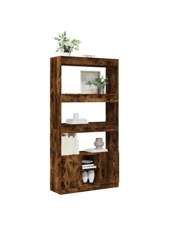 Skříň highboard kouřový dub 92 x 33 x 180 cm kompozitní dřevo