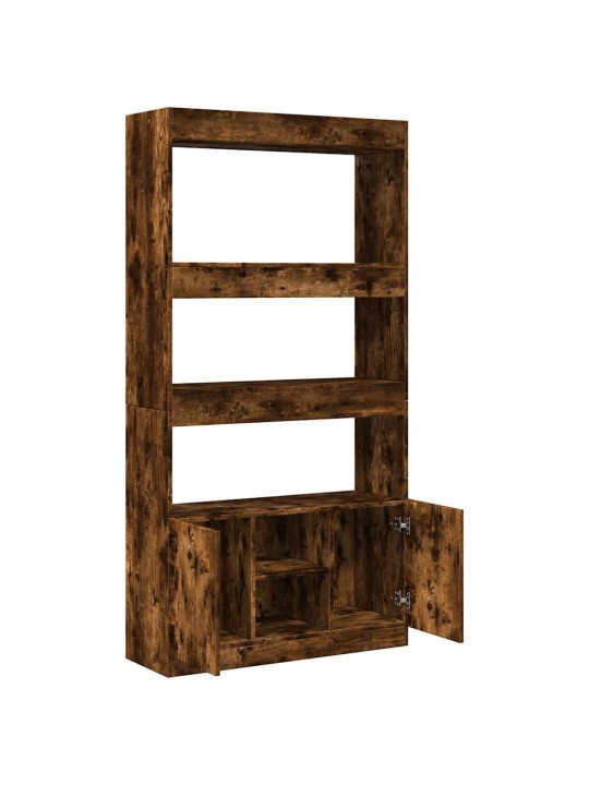 Skříň highboard kouřový dub 92 x 33 x 180 cm kompozitní dřevo