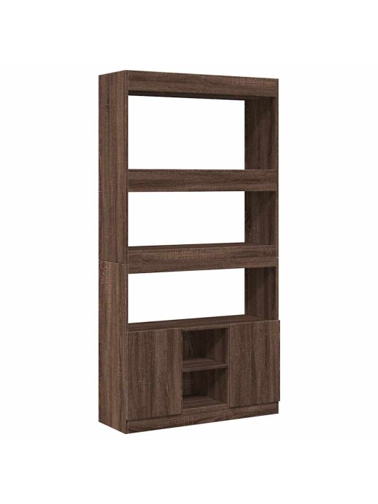 Skříň highboard hnědý dub 92 x 33 x 180 cm kompozitní dřevo