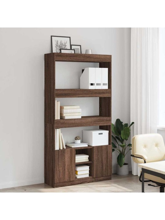Skříň highboard hnědý dub 92 x 33 x 180 cm kompozitní dřevo