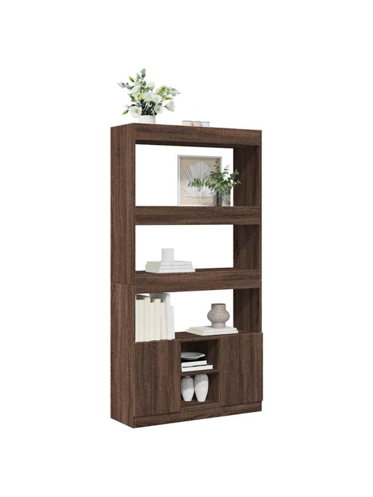Skříň highboard hnědý dub 92 x 33 x 180 cm kompozitní dřevo