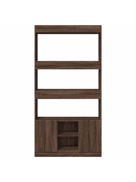 Skříň highboard hnědý dub 92 x 33 x 180 cm kompozitní dřevo
