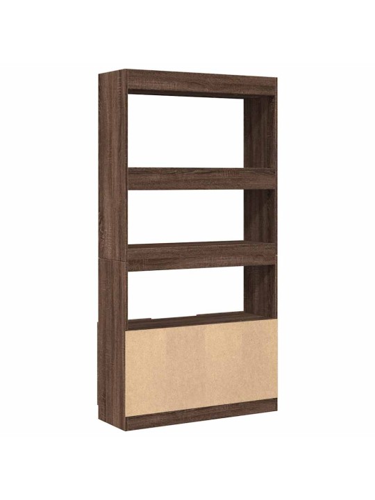 Skříň highboard hnědý dub 92 x 33 x 180 cm kompozitní dřevo