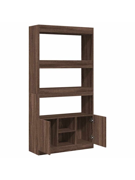 Skříň highboard hnědý dub 92 x 33 x 180 cm kompozitní dřevo