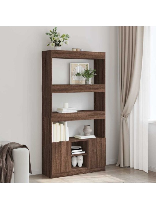 Skříň highboard hnědý dub 92 x 33 x 180 cm kompozitní dřevo