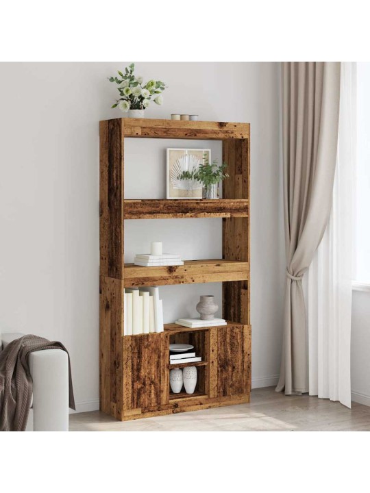 Skříň highboard old wood 92 x 33 x 180 cm kompozitní dřevo