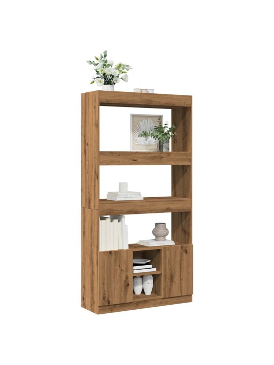 Skříň highboard dub artisan 92 x 33 x 180 cm kompozitní dřevo