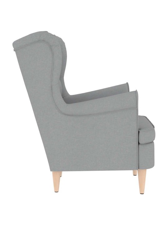 Křeslo světle šedé 74 x 84 x 100 cm textil