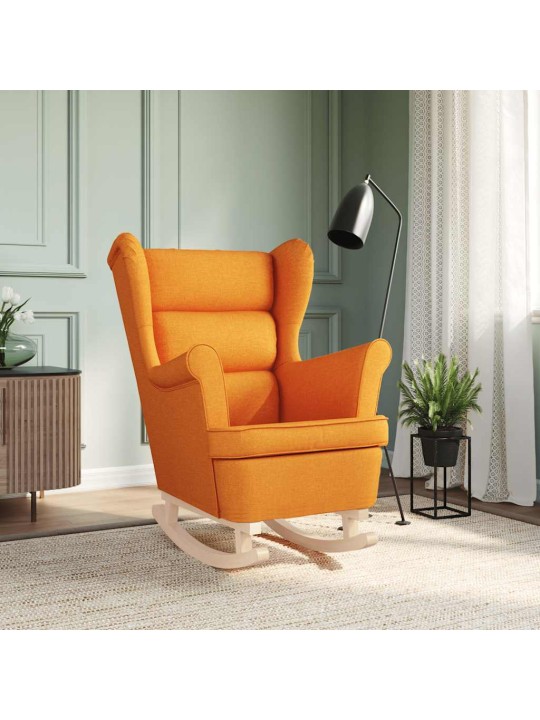 Houpací křeslo tmavě žluté 74 x 90 x 102 cm textil