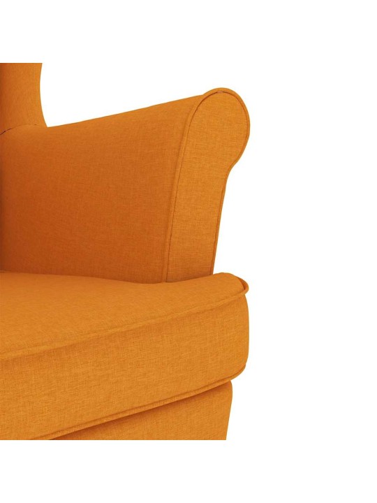 Houpací křeslo tmavě žluté 74 x 90 x 102 cm textil