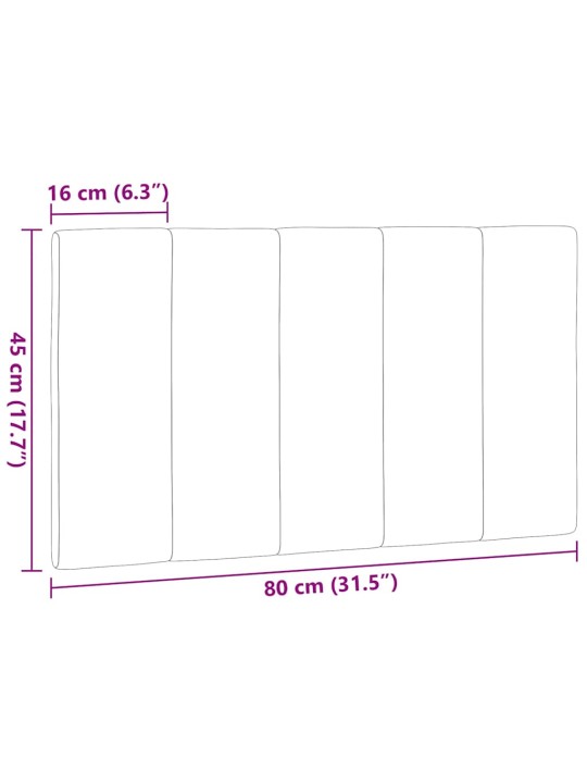 Polštář na čelo postele světle šedý 80 cm textil