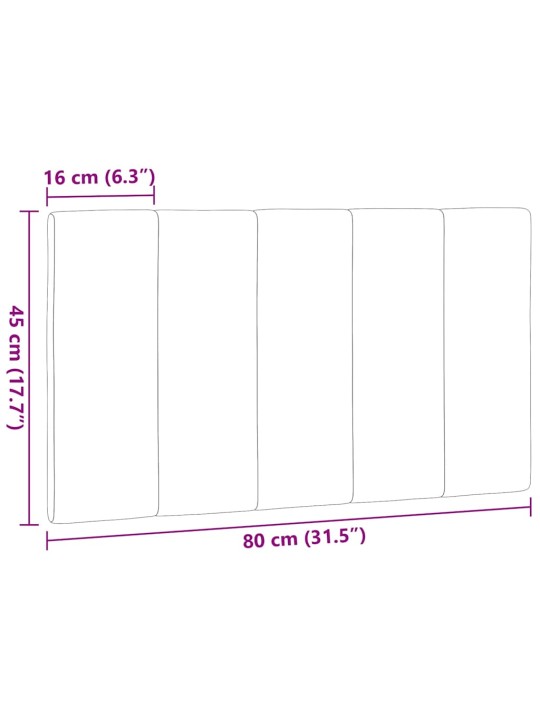 Polštář na čelo postele tmavě šedý 80 cm textil