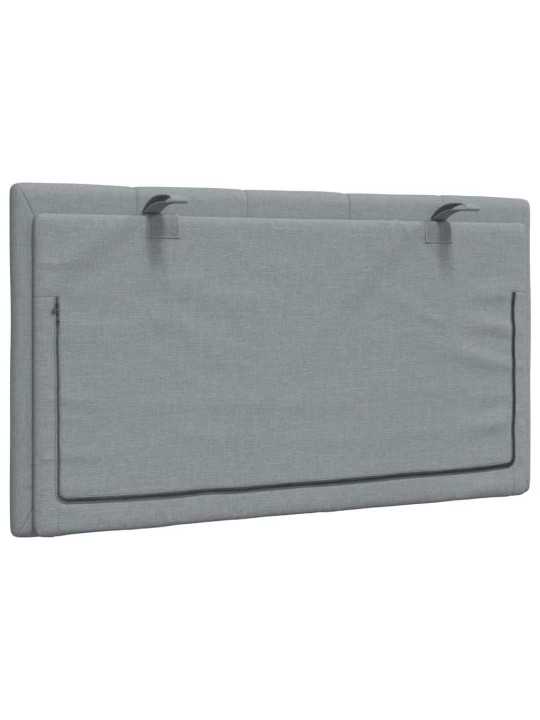 Polštář na čelo postele světle šedý 90 cm textil
