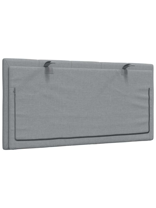 Polštář na čelo postele světle šedý 100 cm textil