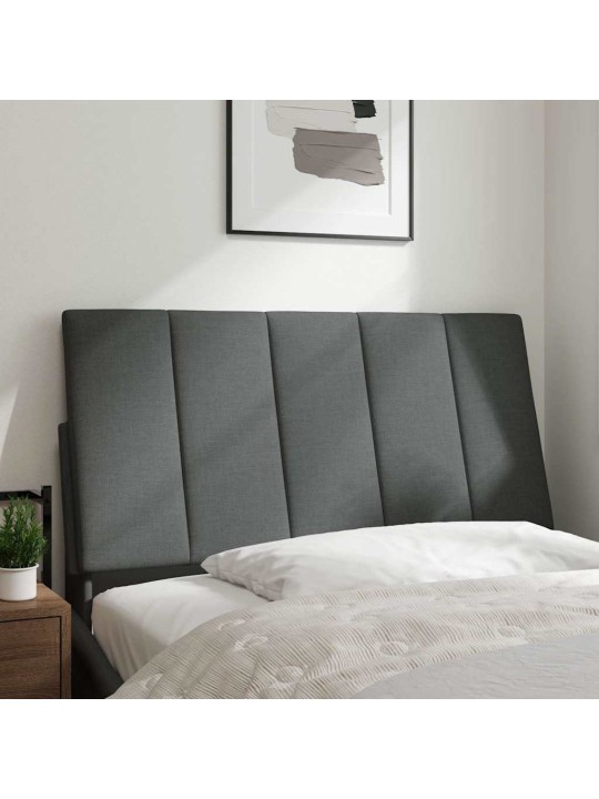Polštář na čelo postele tmavě šedý 100 cm textil