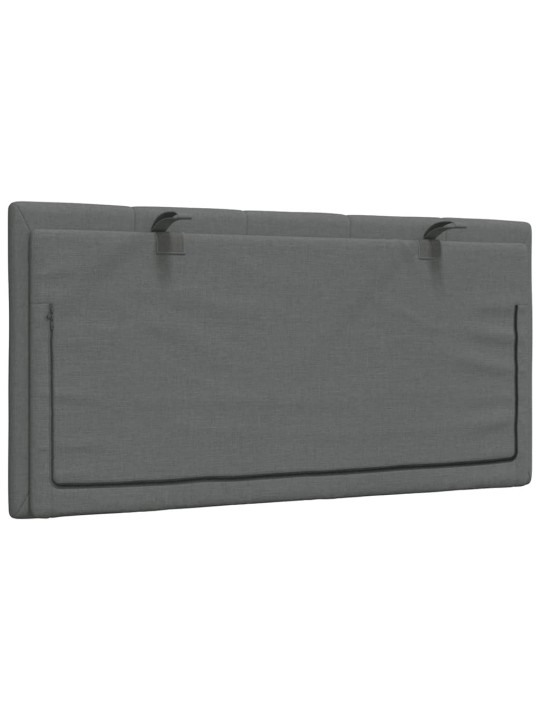 Polštář na čelo postele tmavě šedý 100 cm textil