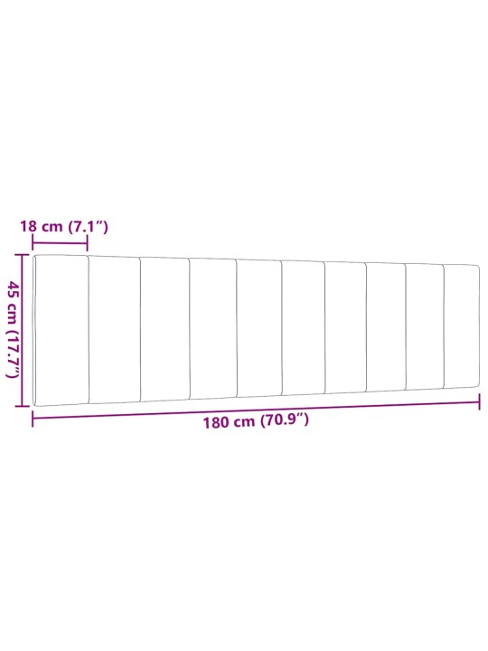 Polštář na čelo postele černý 180 cm textil