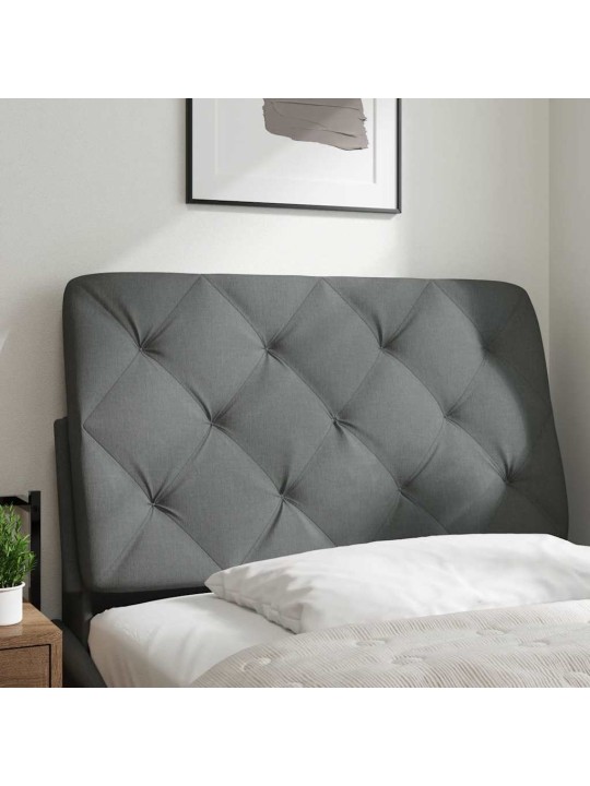 Polštář na čelo postele tmavě šedý 90 cm textil