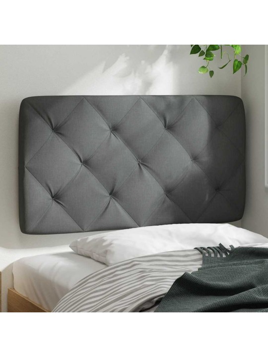 Polštář na čelo postele tmavě šedý 90 cm textil