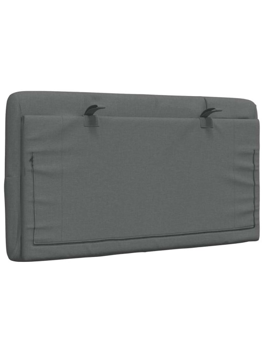 Polštář na čelo postele tmavě šedý 90 cm textil