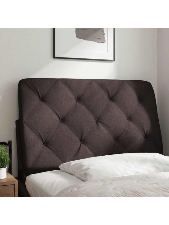 Polštář na čelo postele tmavě hnědý 90 cm textil