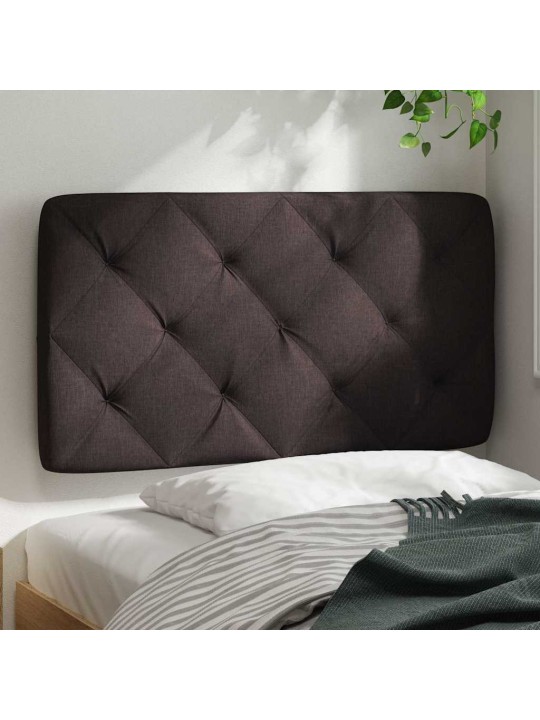 Polštář na čelo postele tmavě hnědý 90 cm textil