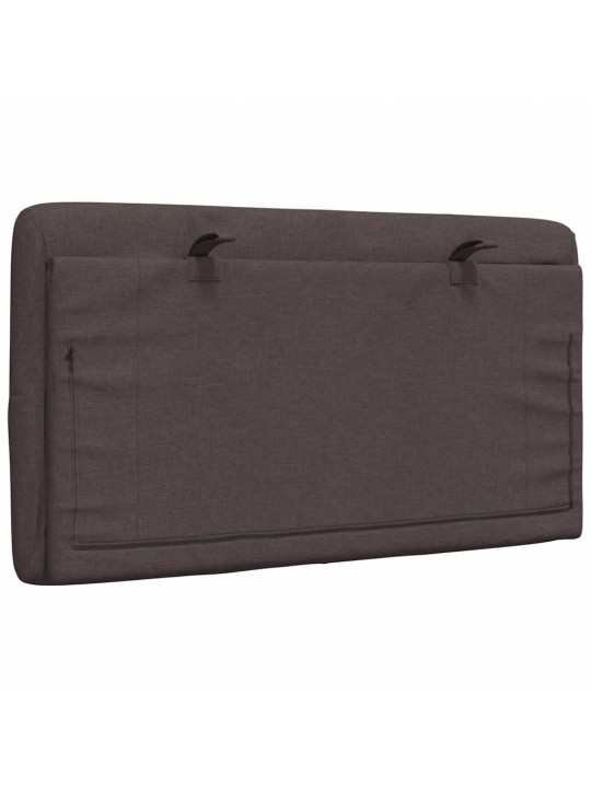 Polštář na čelo postele tmavě hnědý 90 cm textil