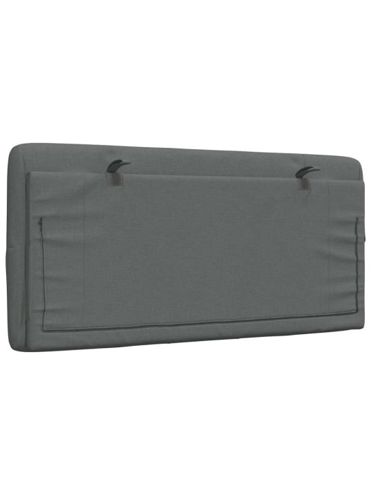 Polštář na čelo postele tmavě šedý 100 cm textil